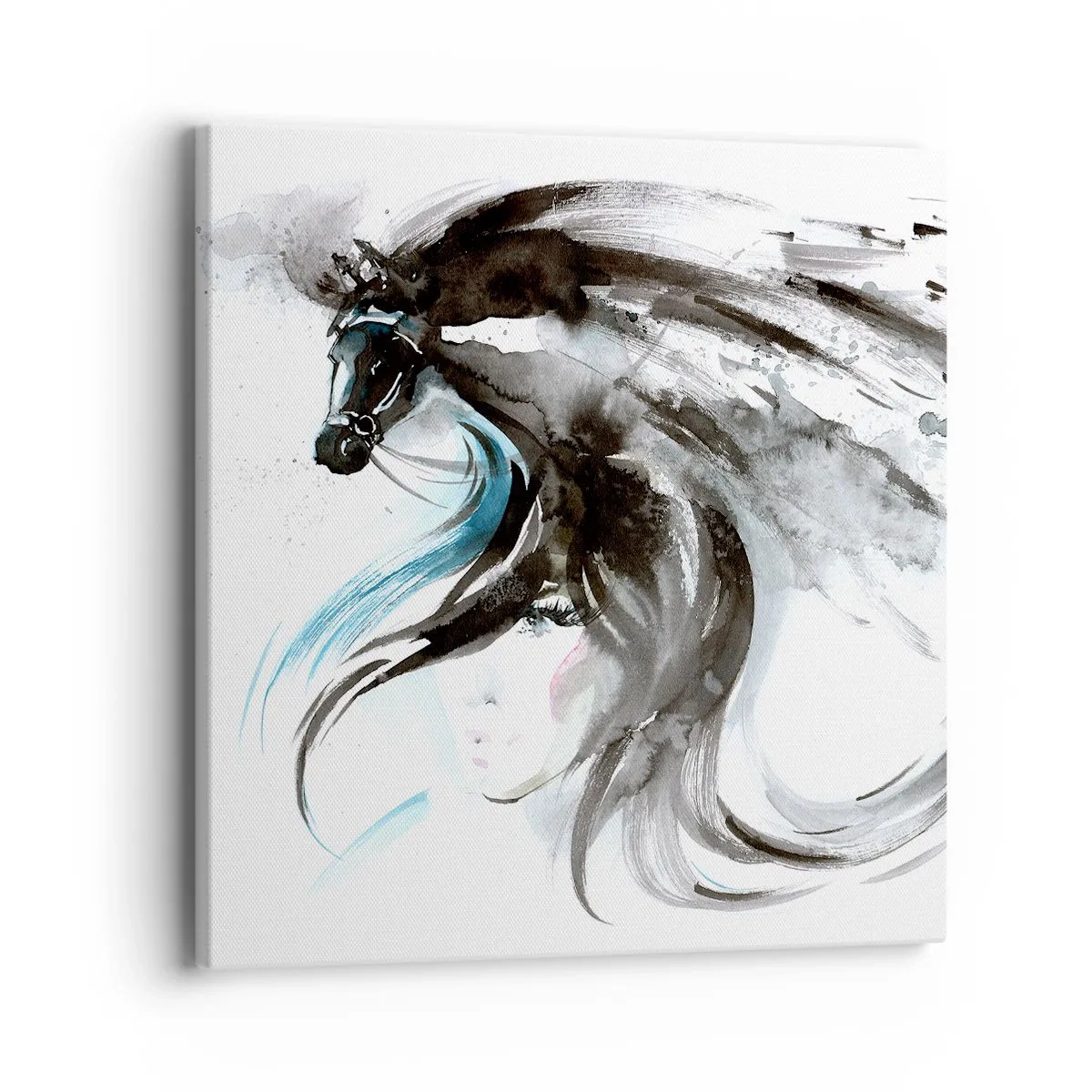 Cuadro sobre lienzo - Impresión de Imagen - El galope del Príncipe Negro - 40x40 cm