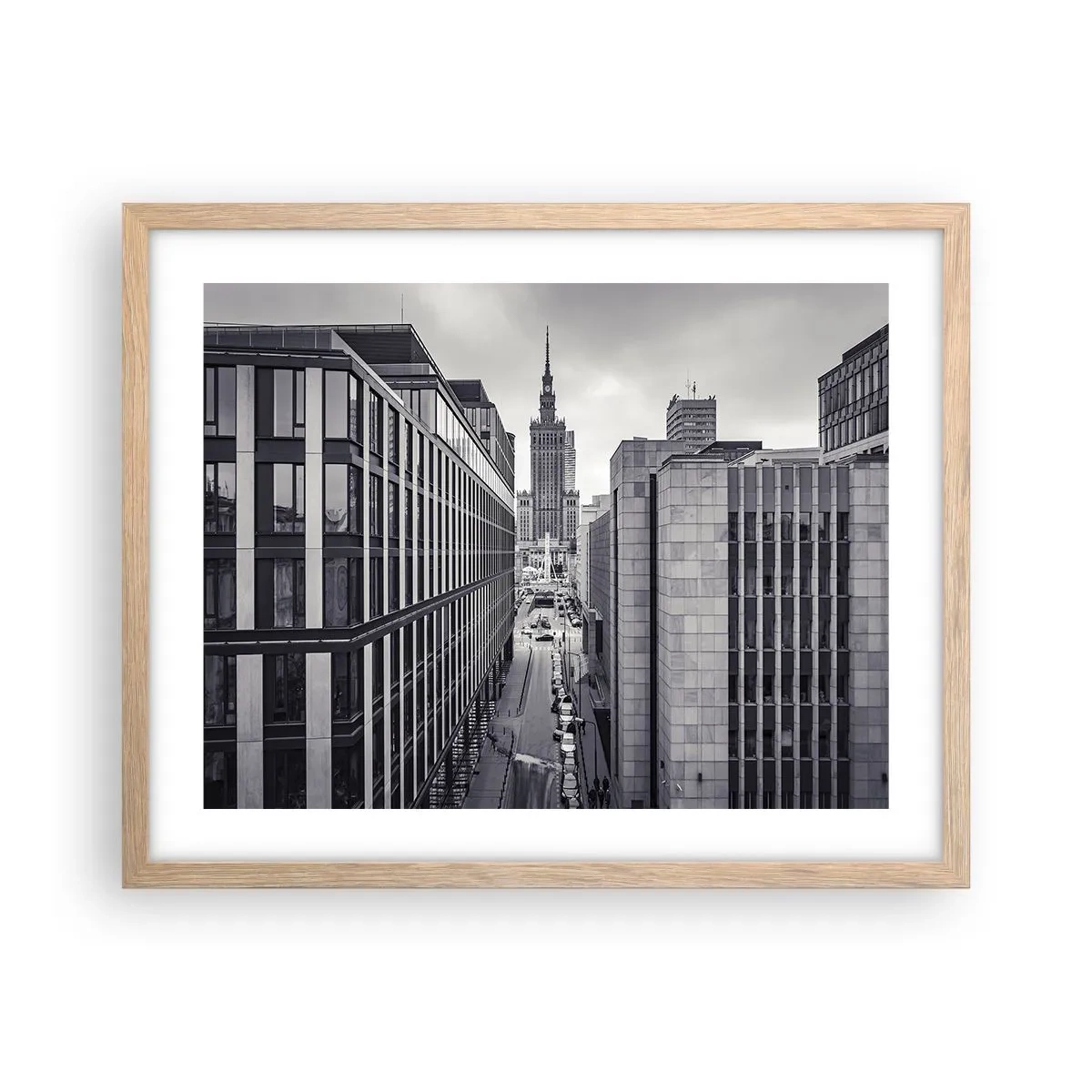 Póster en marco roble claro - Valle de Varsovia - 50x40 cm