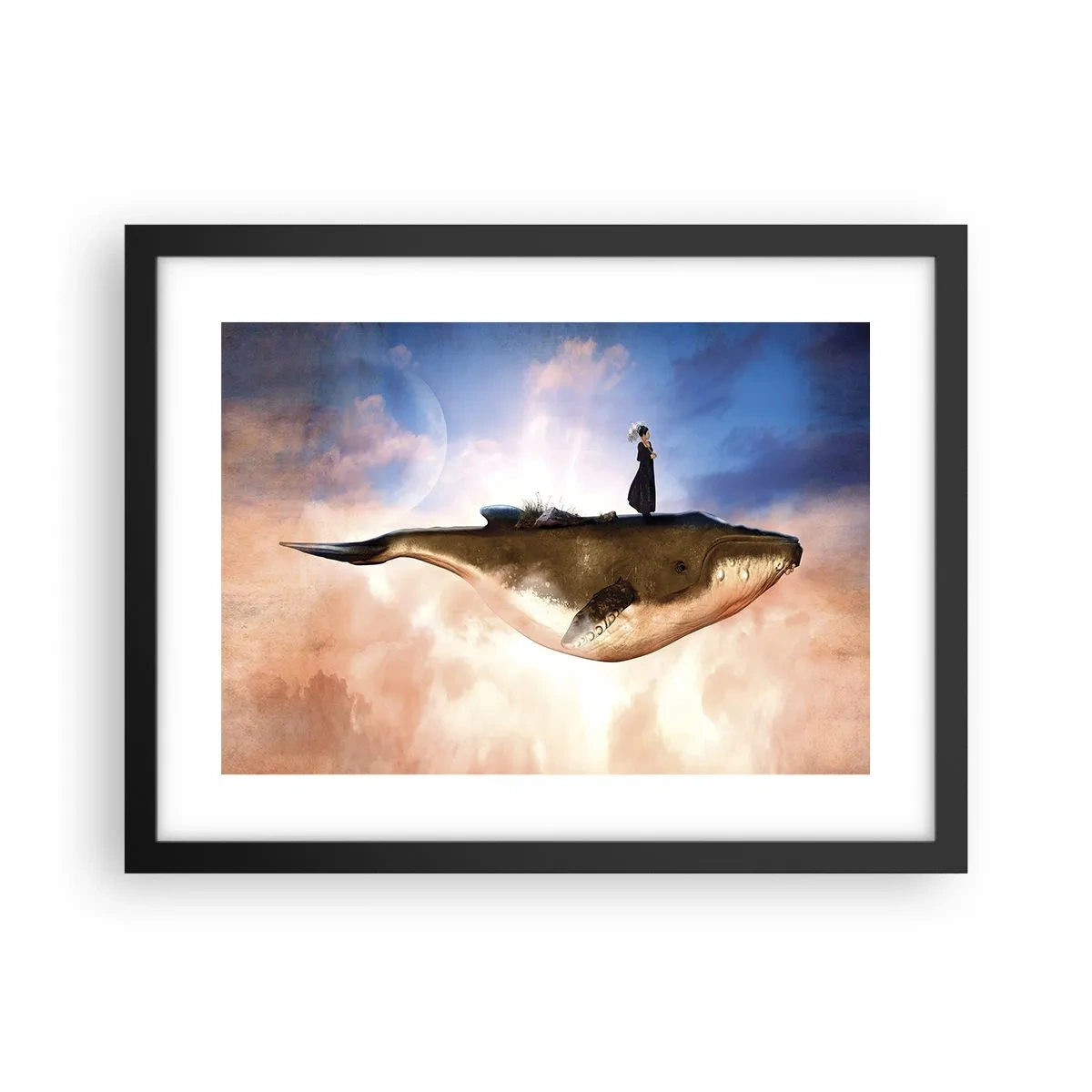 Póster en marco negro - Un viaje surrealista - 40x30 cm