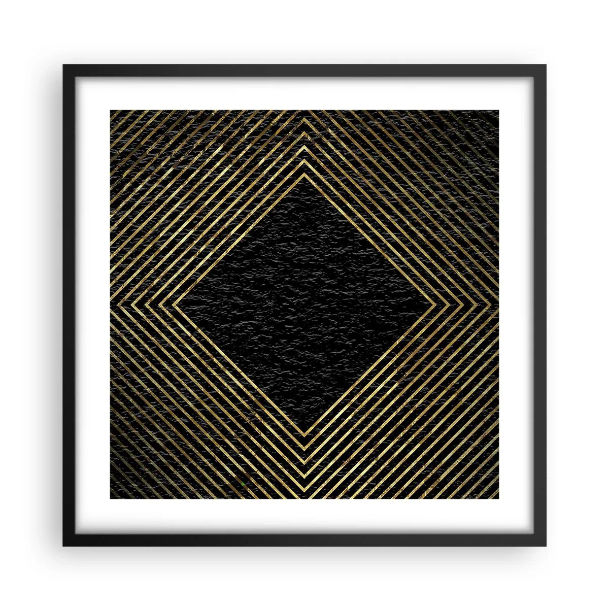 Póster en marco negro - Geometría al estilo glamour - 50x50 cm