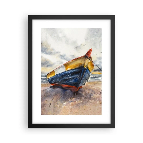 Póster en marco negro - Descansando en la orilla - 30x40 cm