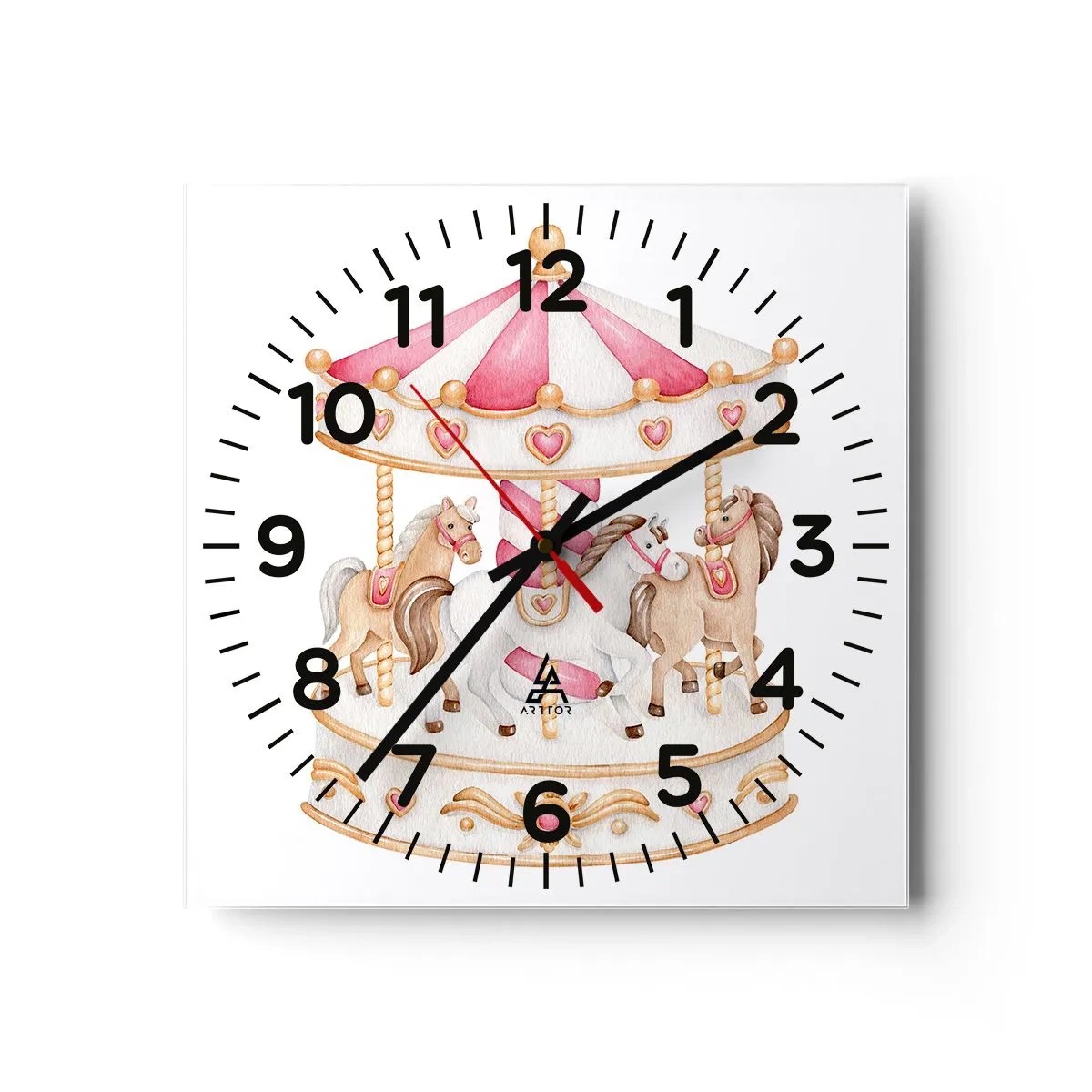 Reloj de pared - Reloj de vidrio - El dulce mundo de la infancia - 40x40 cm