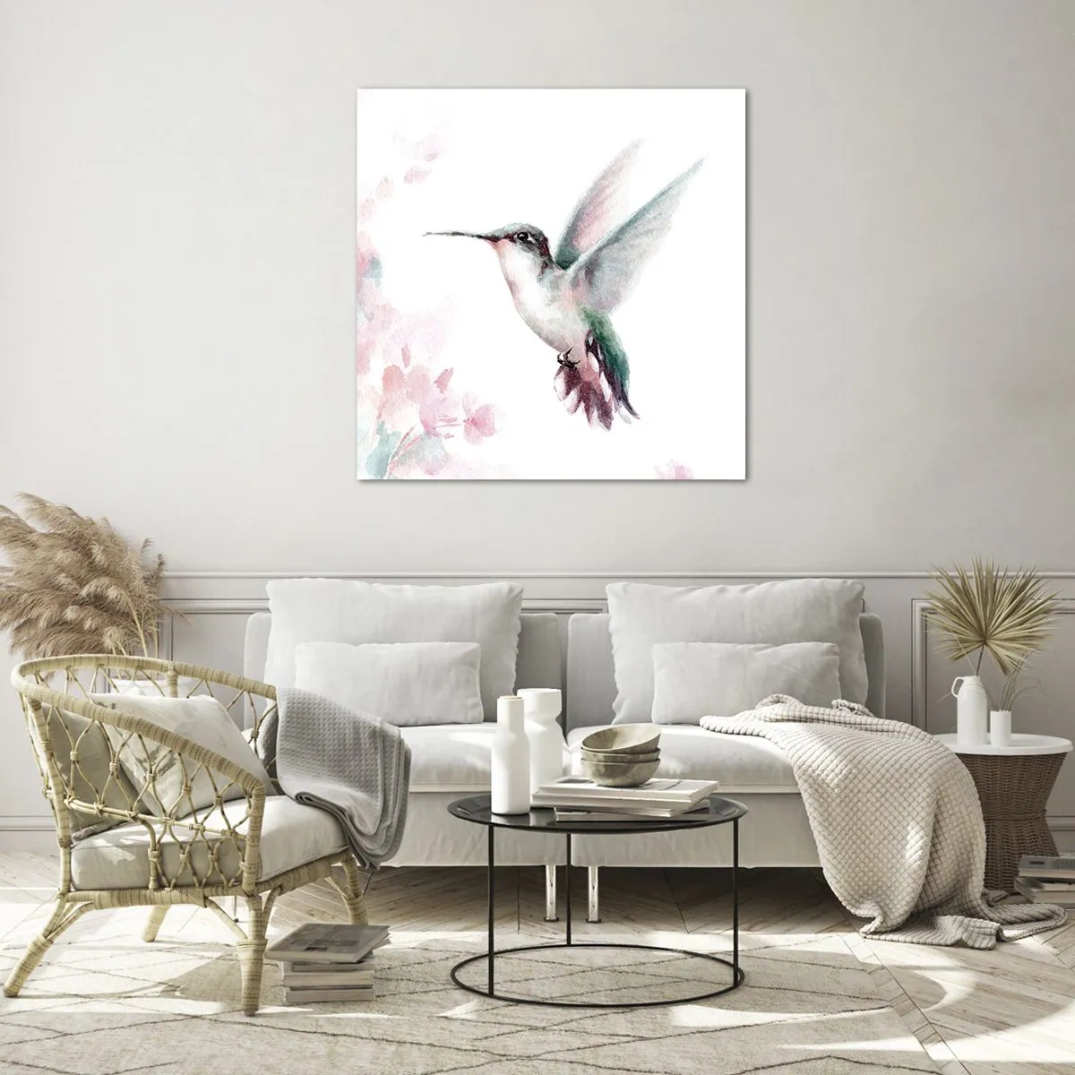 Cuadro sobre vidrio - Impresiones sobre Vidrio - Plasmando el aleteo - 70x70 cm