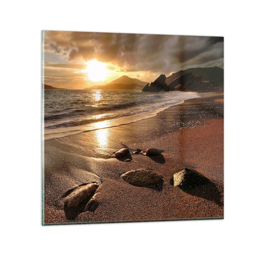 Cuadro sobre vidrio - Impresiones sobre Vidrio - Sigue el sol hacia las colinas - 30x30 cm