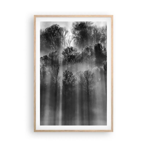 Póster en marco roble claro - En los flujos de luz - 61x91 cm