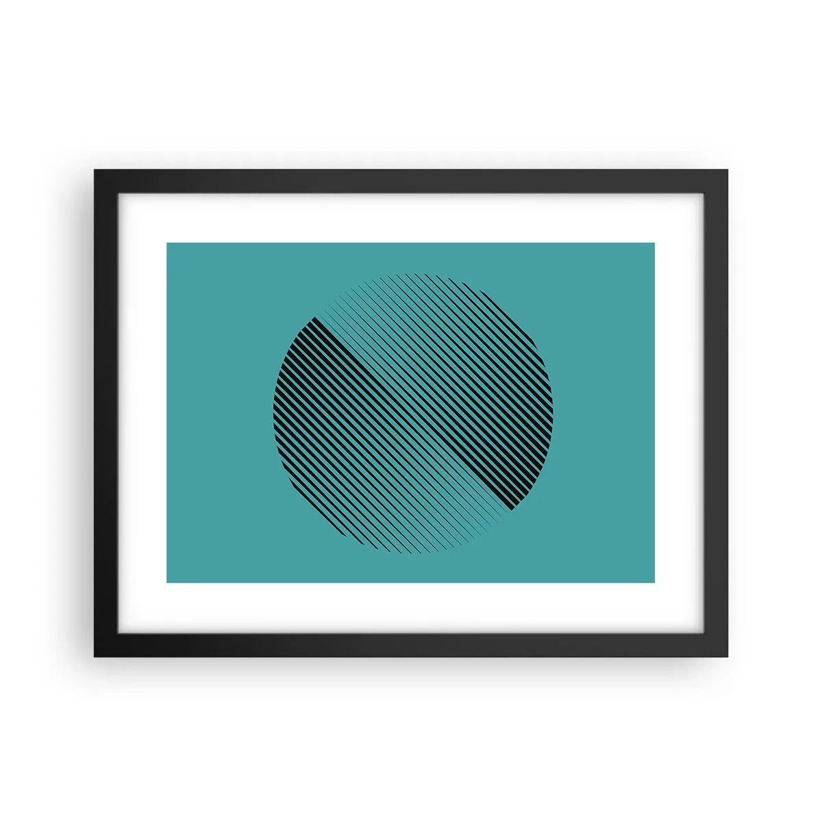 Póster en marco negro - El círculo: una variación geométrica - 40x30 cm
