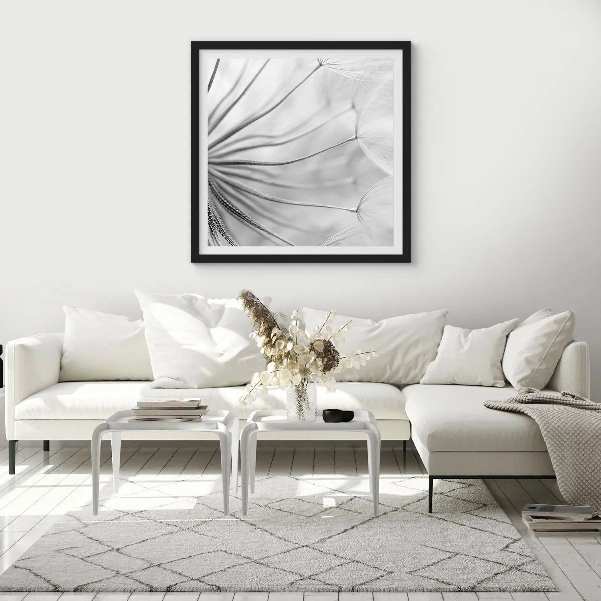 Póster en marco negro - Caricias del viento - 40x40 cm