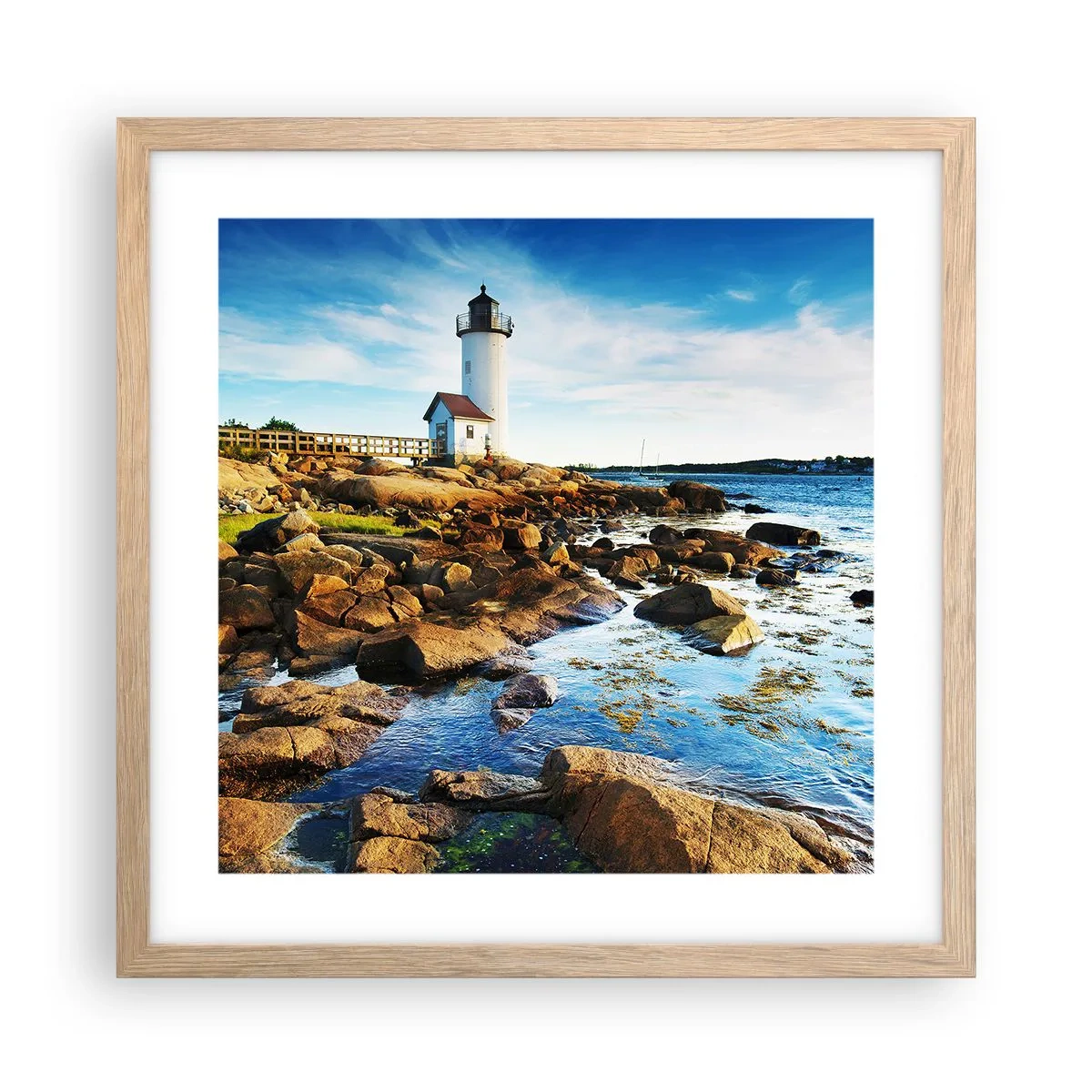 Póster en marco roble claro - Esperando vuestro regreso - 40x40 cm