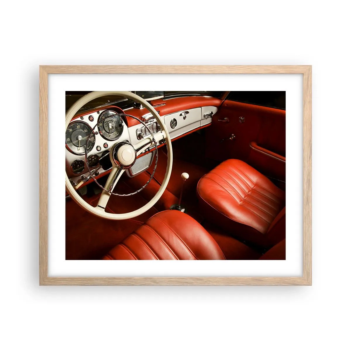 Póster en marco roble claro - Lujo vintage - 50x40 cm
