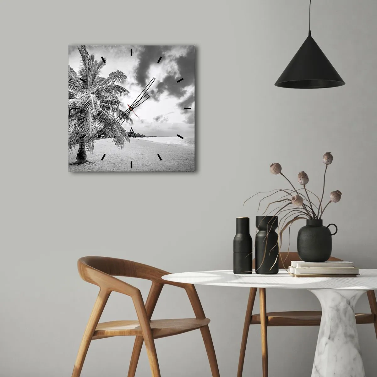 Reloj de pared - Reloj de vidrio - Anhelo de soledad.... - 40x40 cm