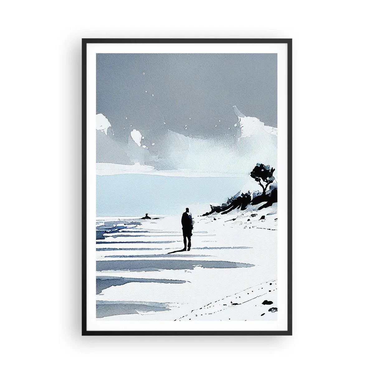 Póster en marco negro - Solo conmigo mismo - 70x100 cm