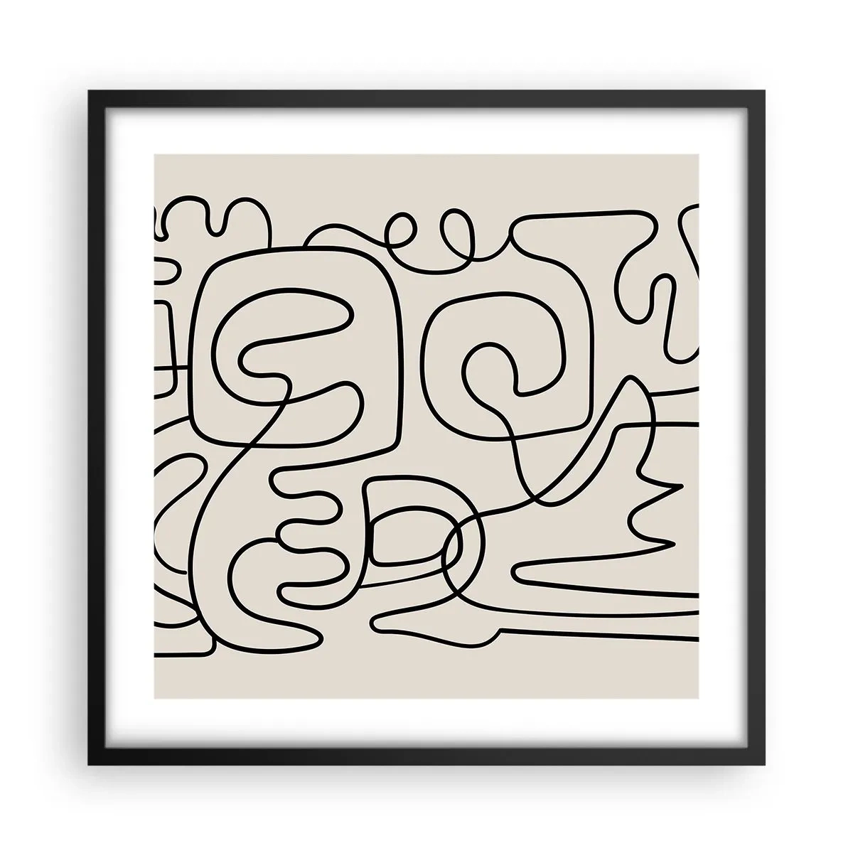 Póster en marco negro - El camino correcto - 50x50 cm