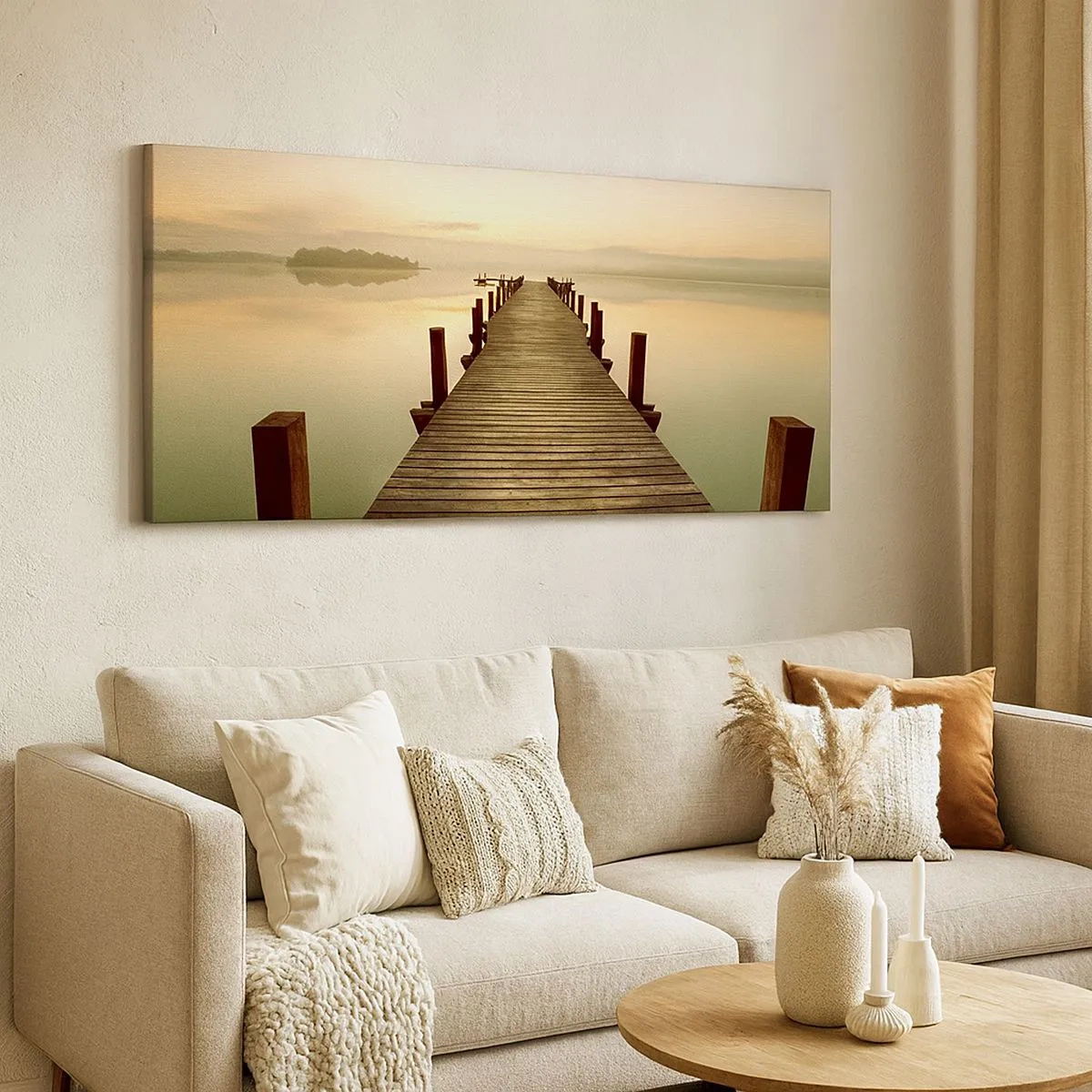 Cuadro sobre lienzo - Impresión de Imagen - Antes del amanecer, al amanecer, la luz - 100x40 cm