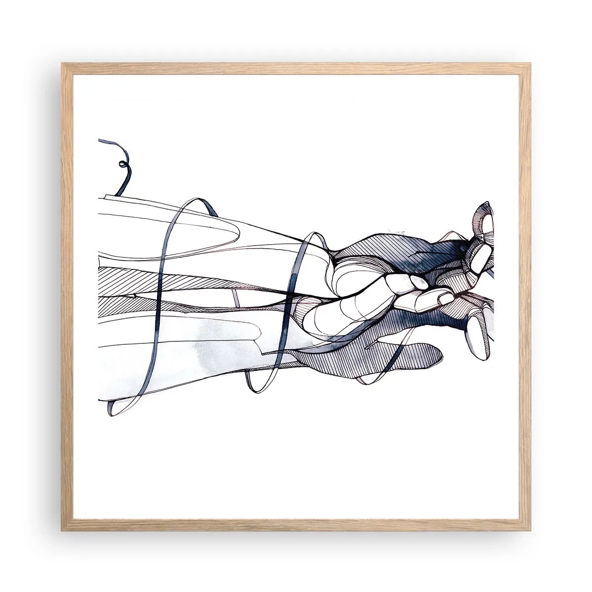 Póster en marco roble claro - Un estudio sobre el contacto - 60x60 cm