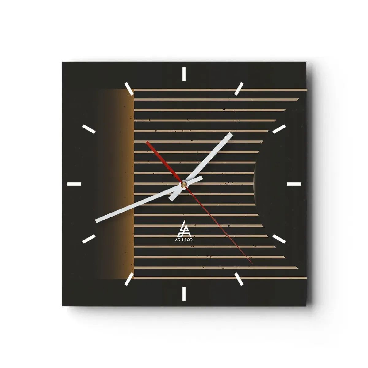 Reloj de pared - Reloj de vidrio - Explorar la oscuridad - 40x40 cm