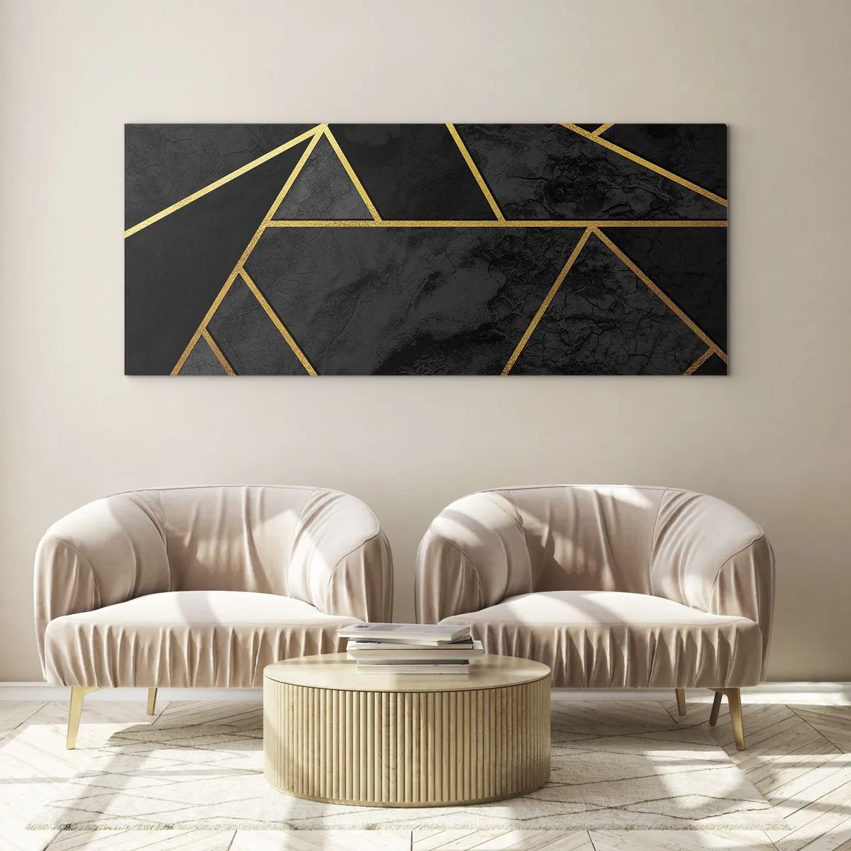 Cuadro sobre vidrio - Impresiones sobre Vidrio - Oscuridad y brillo - 100x40 cm