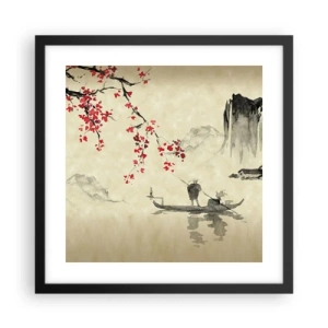 Póster en marco negro - En el país de los cerezos en flor - 40x40 cm