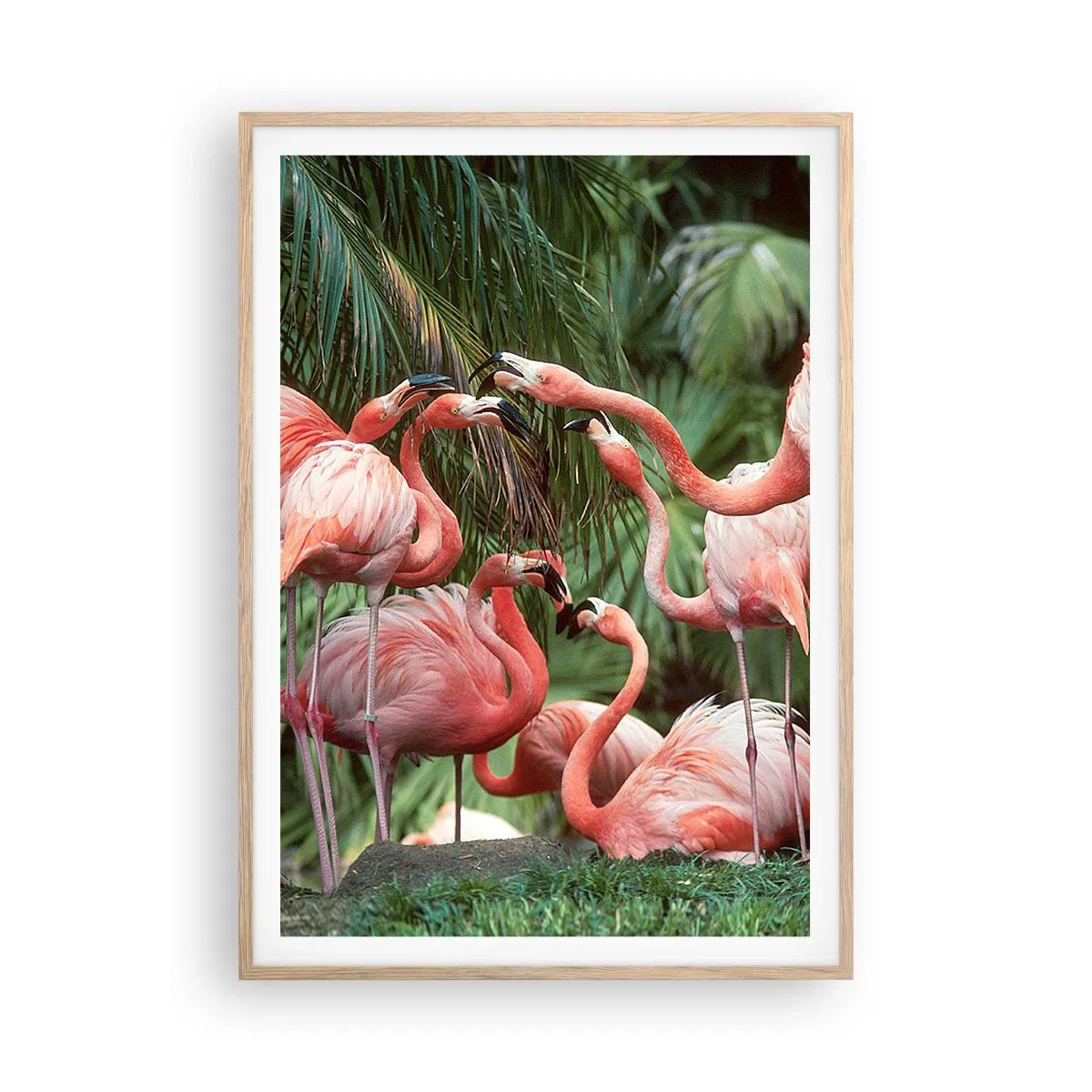 Póster en marco roble claro - Cotilleos de la tarde - 70x100 cm