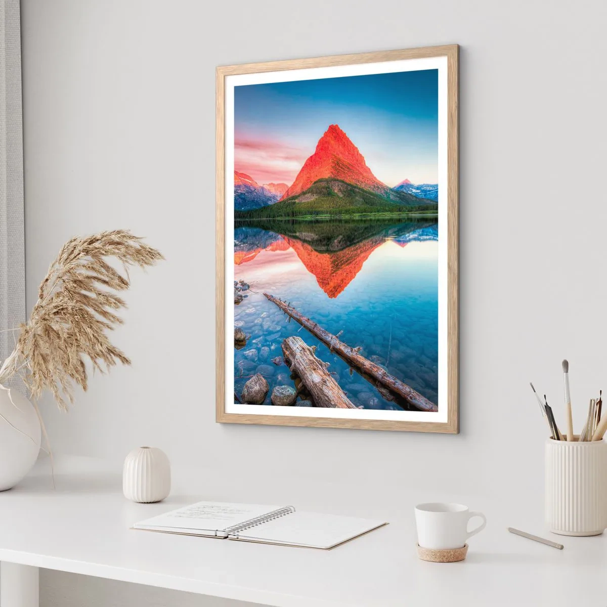 Póster en marco roble claro - Cálido y frío - 61x91 cm