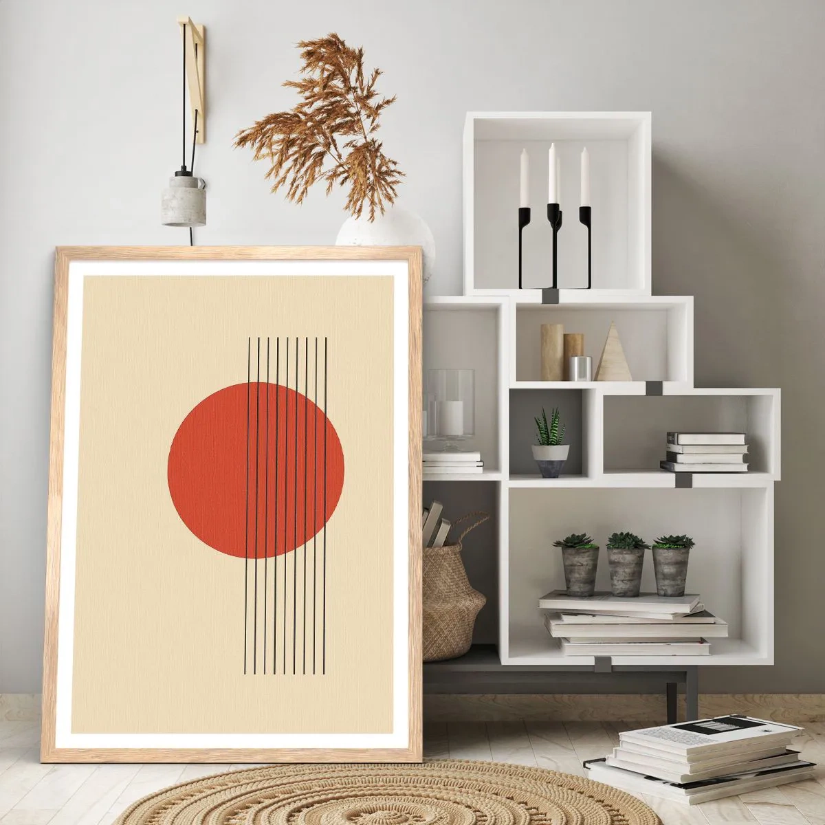 Póster en marco roble claro - Cruzando el círculo - 50x70 cm