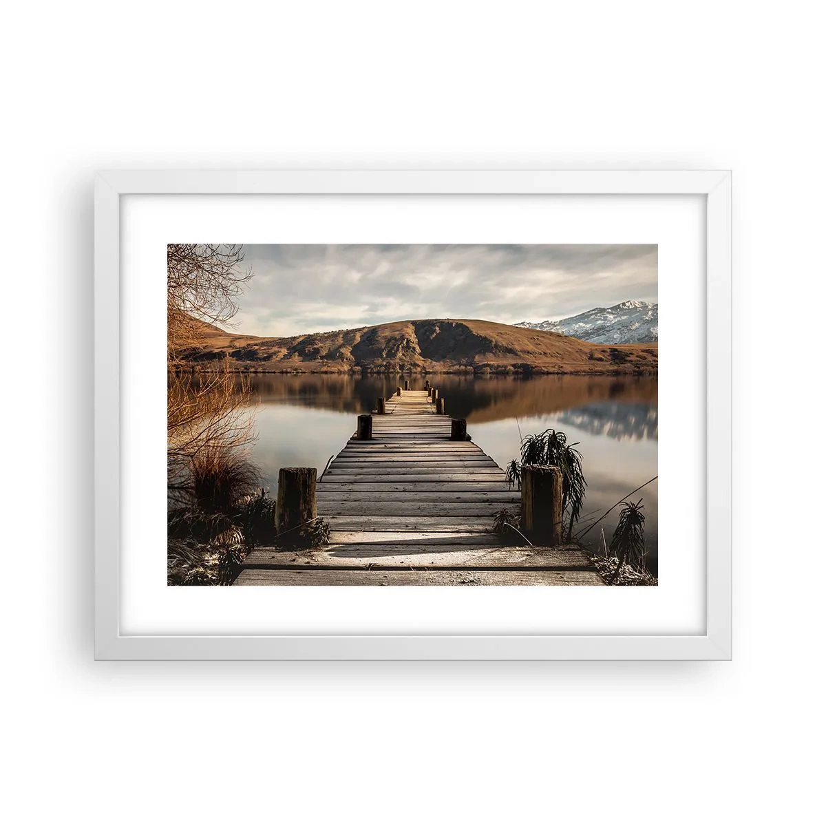 Póster en marco blanco - Un paisaje en silencio - 40x30 cm