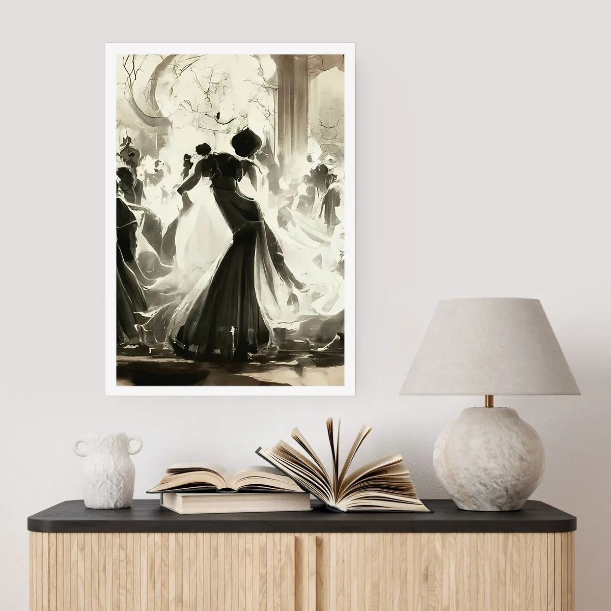 Póster - Un elegante balón en blanco y negro. - 50x70cm - Gran mascarada - Decoración de pared moderna para salón y dormitorio ARTTOR