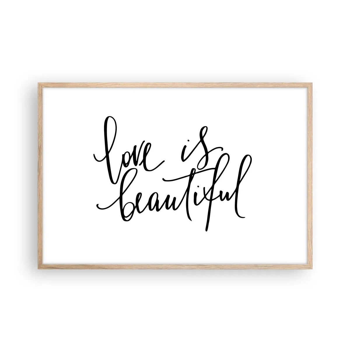 Póster en marco roble claro - Leer y repetir - 91x61 cm