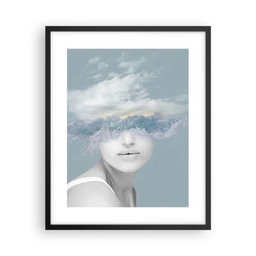 Póster en marco negro - Con la cabeza en las nubes - 40x50 cm