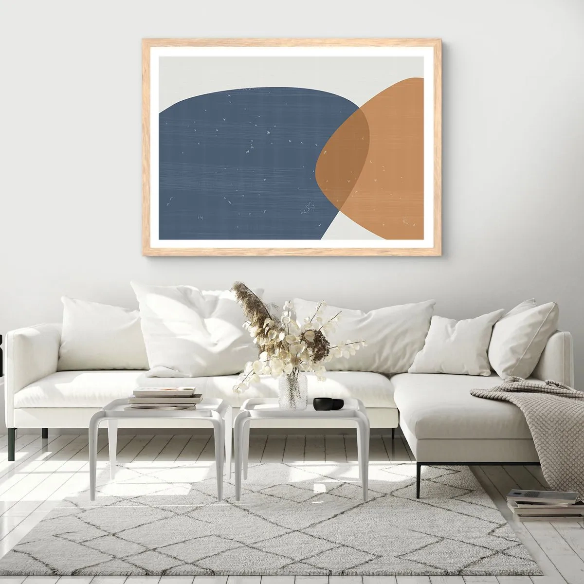 Póster en marco roble claro - Óvalos e influencias - 100x70 cm