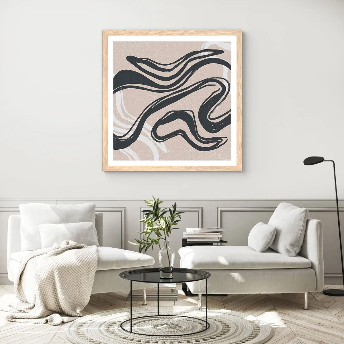 Póster en marco roble claro - Expresión multiplicada - 60x60 cm