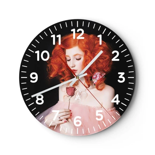 Reloj de pared - Reloj de vidrio - En estilo barroco - 30x30 cm