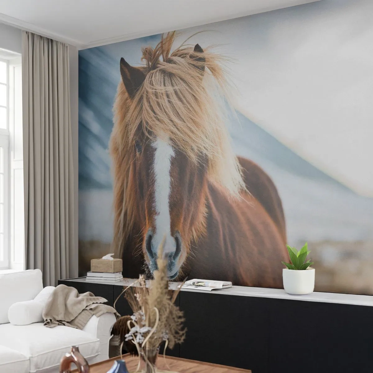 Fotomural Autadhesivo Deluxe Sticker - ¿Puedes sentir la libertad? - Caballo, Naturaleza, animales - 250x175 cm
