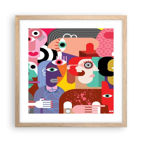 Póster en marco roble claro - Estilo Picasso - 40x40 cm