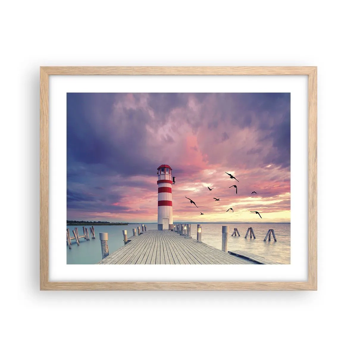 Póster en marco roble claro - Hora de ir al puerto - 50x40 cm