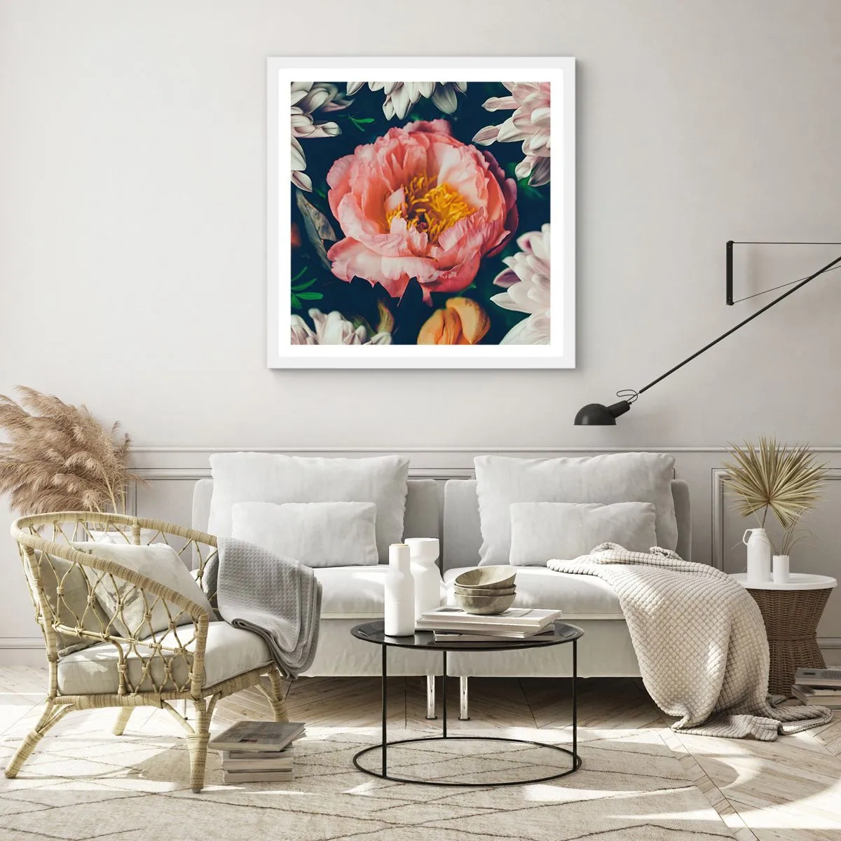 Póster en marco blanco - Con esplendor barroco - 40x40 cm