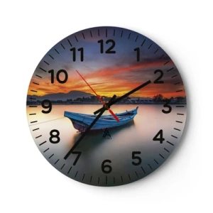 Reloj de pared - Reloj de vidrio - Se avecina una buena noche - 40x40 cm