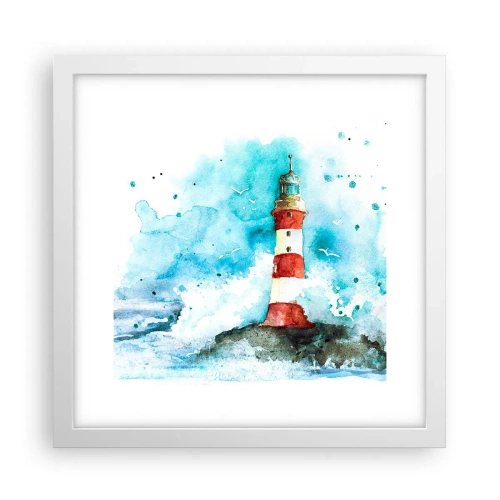 Póster en marco blanco - La unidad de los elementos - 30x30 cm