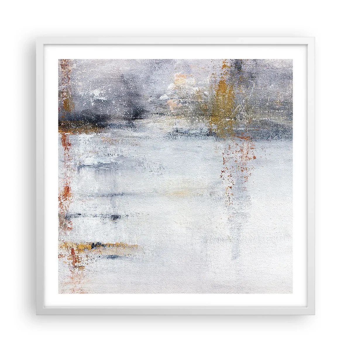 Póster en marco blanco - Tras una cortina de aire - 60x60 cm