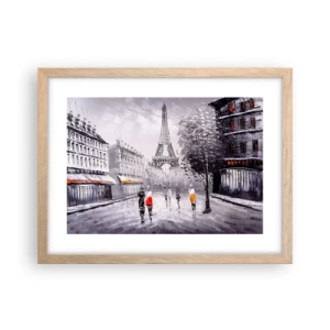 Póster en marco roble claro - Un paseo parisino - 40x30 cm