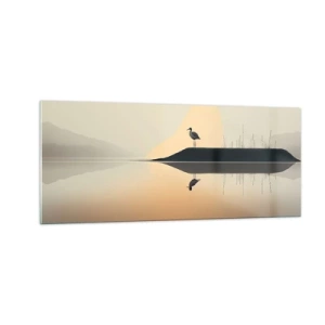 Cuadro sobre vidrio - Impresiones sobre Vidrio - Un caballero en el lago - 100x40 cm