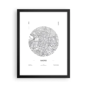 Póster en marco negro - Anatomía de Madrid - 30x40 cm
