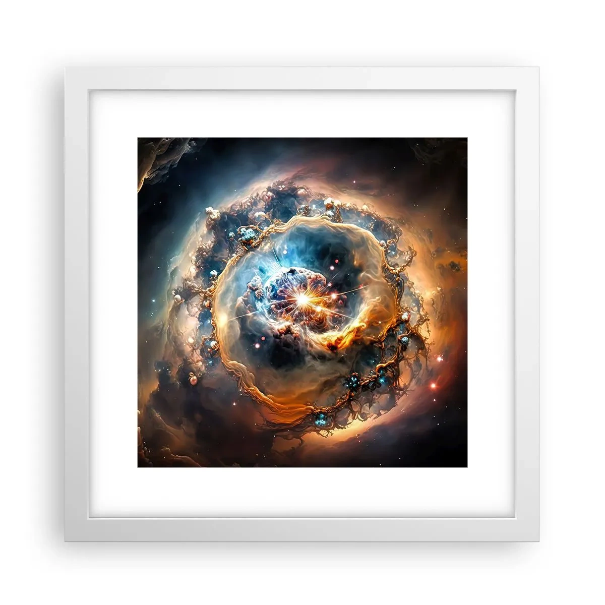 Póster en marco blanco - El inicio de todo - 30x30 cm