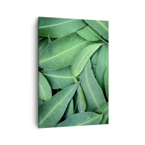 Cuadro sobre lienzo - Impresión de Imagen - Primer plano de hojas verdes que crean un patrón natural. - 50x70cm - Jugosidad y frescura - Decoración de pared moderna para salón y dormitorio ARTTOR