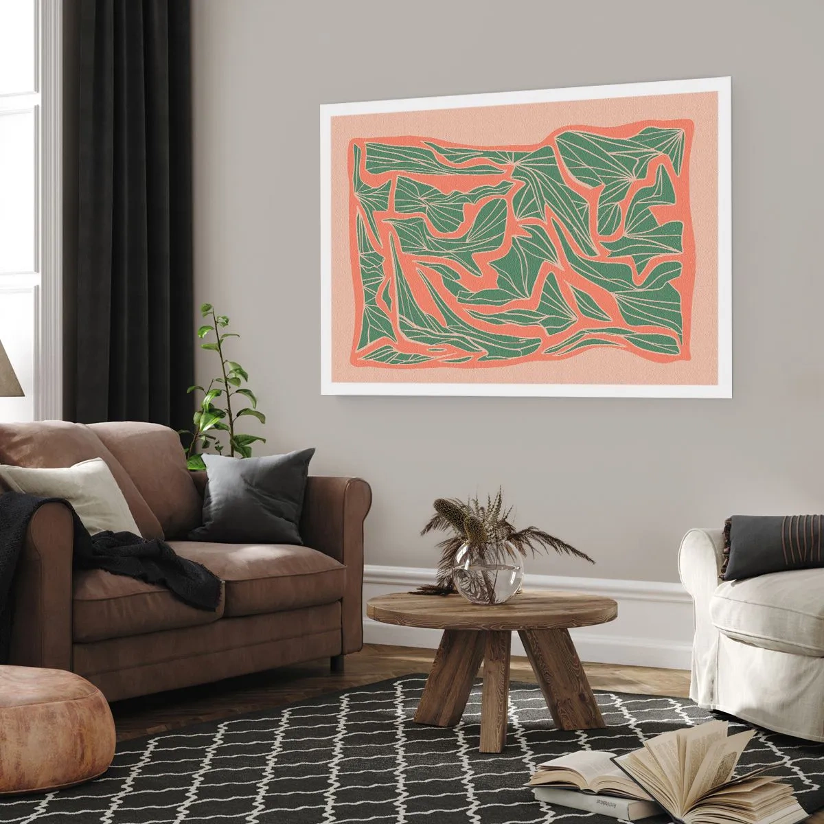 Póster - Lucha entre el coral y el verde - 91x61 cm