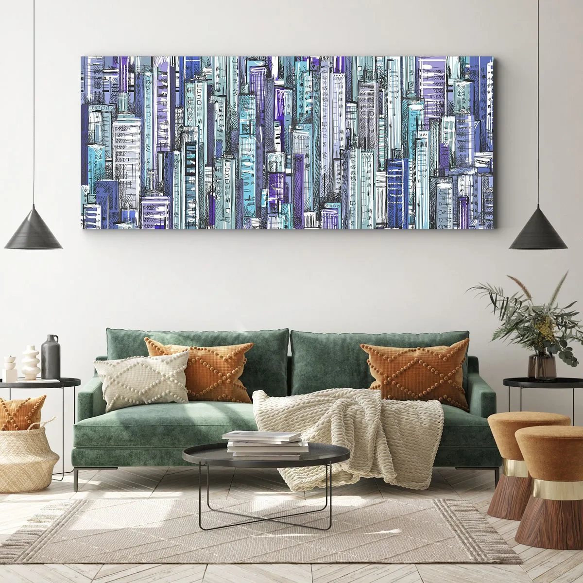 Cuadro sobre lienzo - Impresión de Imagen - Azul del cielo - 90x30 cm