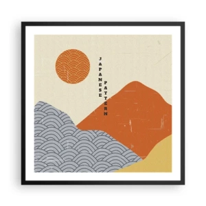 Póster en marco negro - En el espíritu japonés - 60x60 cm