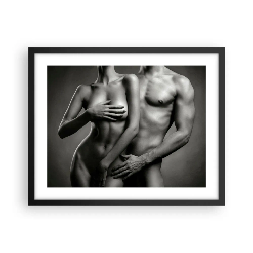 Póster en marco negro - Adán y Eva - 50x40 cm
