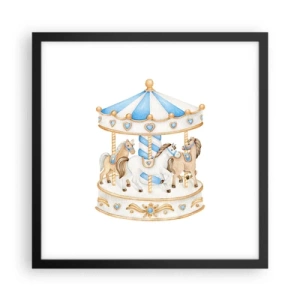 Póster en marco negro - Dulce infancia - 40x40 cm