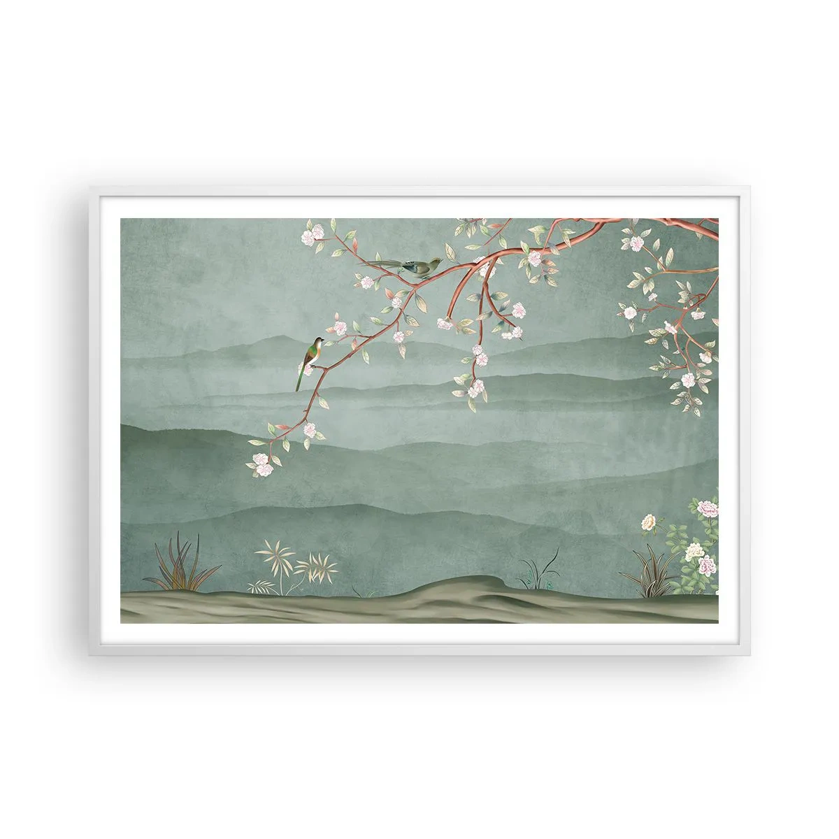 Póster en marco blanco - Primavera, ah, eres tú - 100x70 cm