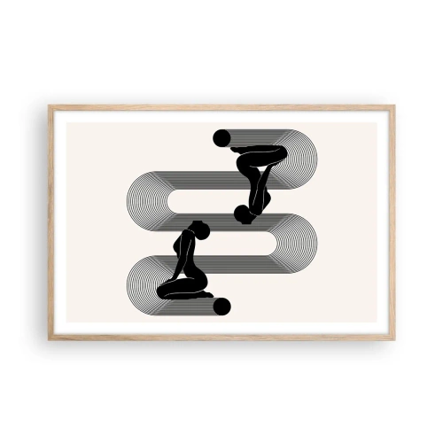 Póster en marco roble claro - Simetría sensual - 91x61 cm